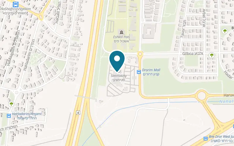 Map showing Pizza Nur at Drorim Mall, 1 Gilboa Street, Bnei Dror