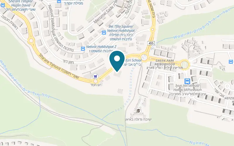 Map showing Pizza Pastella at 20 Sha'arei Teshuva Street, Modi'in Illit