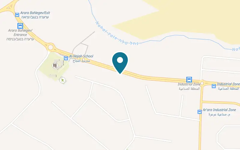 Map showing Pizza Pazzaz Arara at The main road, Ar'arat an-Naqab