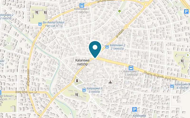 Map showing Pizza Pazzaz Qalansawe at 1 al-Quds Street, Qalansawe