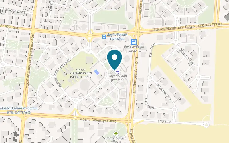 Map showing Pizza Roma at 16 David Shaltiel Street, Kiryat Rabin shopping centre, Holon