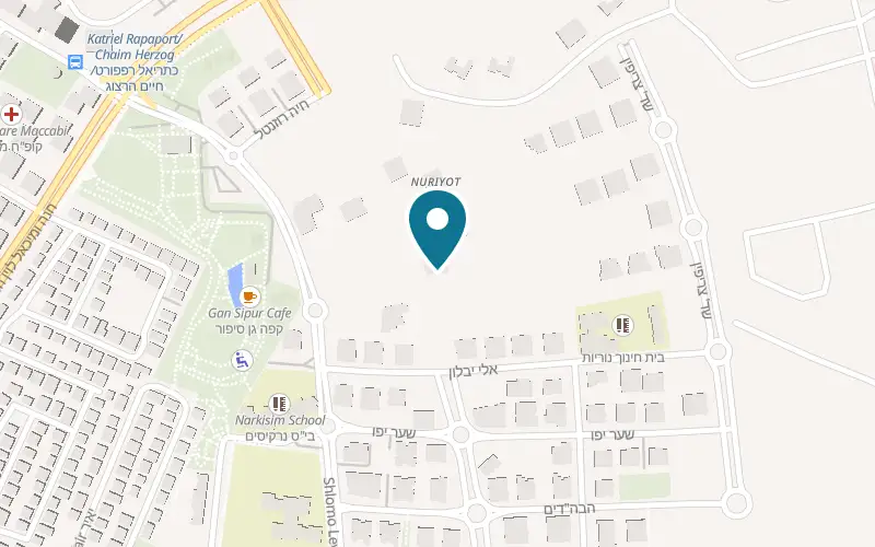 Map showing Pizza Shemesh Rishon LeZion Nurit at 5 HaRamatkalim Street, Rishon LeZion