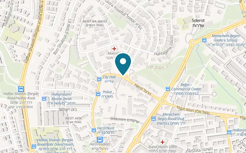 Map showing Pizza Shemesh Sderot at 31 Herzl Street, Sderot