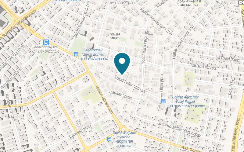 Map showing Pizza Star at 9 Yosef Fefer Street, Petah Tikva