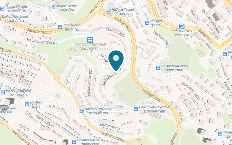 Map showing Pizza Torino Nesher at 26 HaVradim Street, Ramot Yitzhak, Nesher