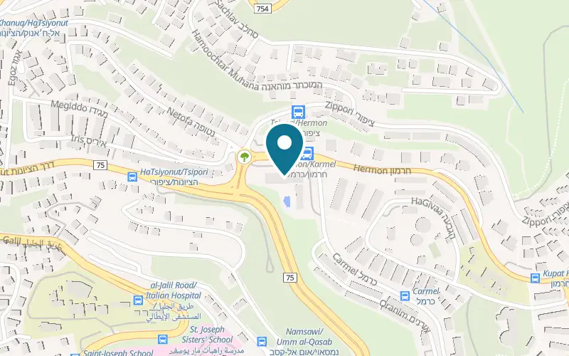 Map showing Hotel Plaza Nof HaGalil at 2 HaHermon Street, Nof HaGalil