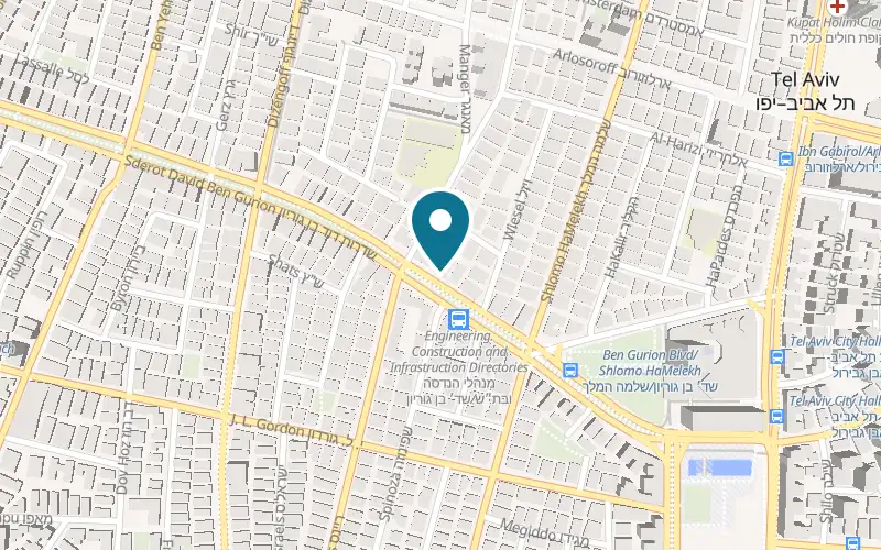 Map showing Prana Yoga Tel Aviv at 79 Ben Gurion Boulevard, Tel Aviv-Yafo