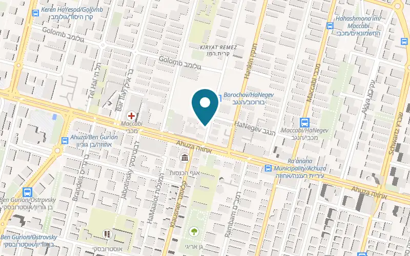 Map showing Protein Unicorn at 3 Borochov Boulevard, Ra'anana