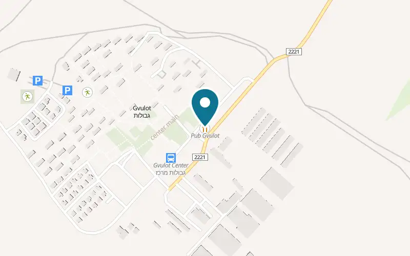 Map showing Pub Gvulot at Kibbutz Gvulot, Gvulot