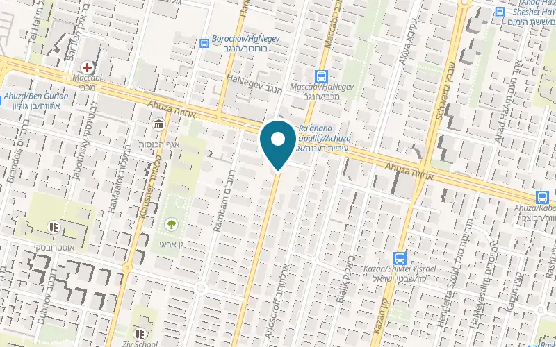 Map showing Queen Lu at 6 Brener Street, Ra'anana