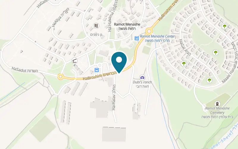 Map showing Ramot Menashe Winery at Kibbutz Ramot Menashe, Manasseh Hills