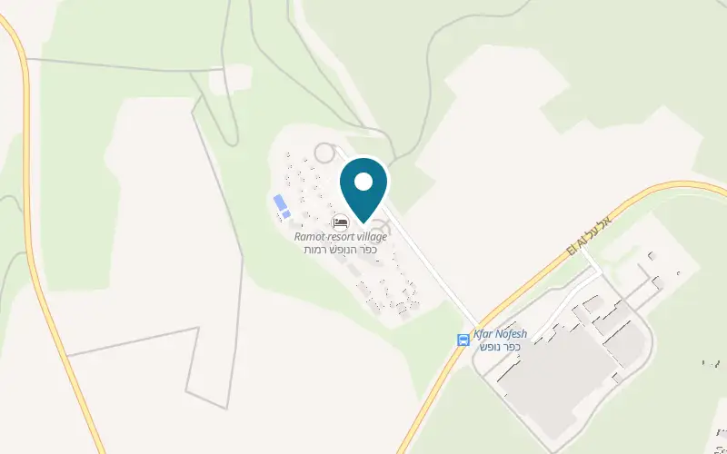 Map showing Ramot Resort Hotel at Moshav Ramot, north-east of the Sea of Galilee, Ramot, Golan Heights