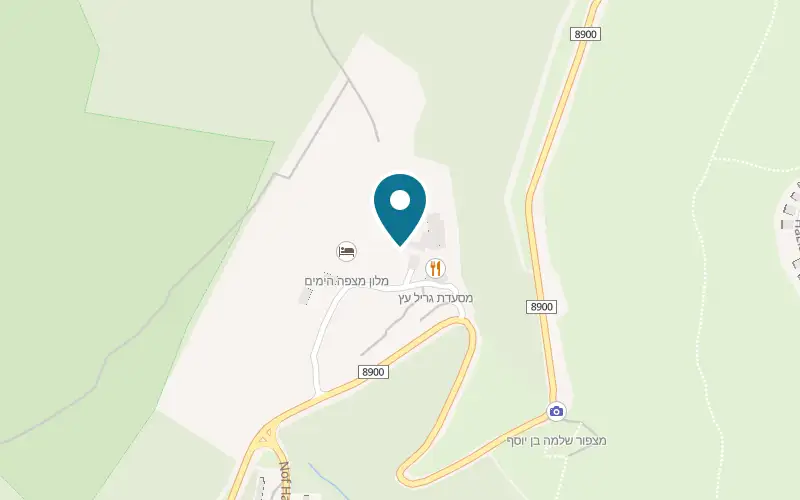Map showing Ranch House at Mitzpe HaYamim hotel, between Safed and Rosh Pinna, Rosh Pinna