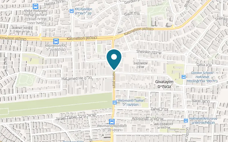 Map showing Reception at 29 Weizmann Street, Givatayim
