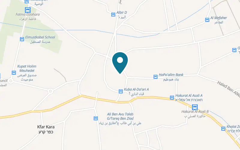 Map showing Reef Bakery at Kafr Qara 12, Kafr Qara