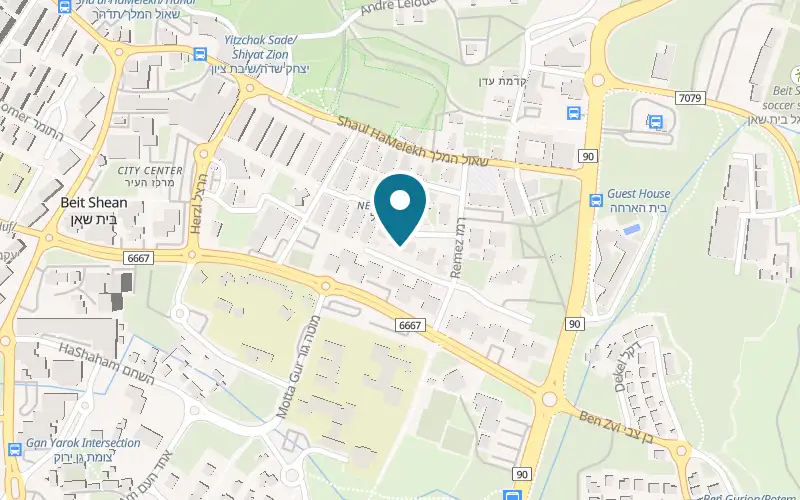 Map showing Refael Penthouse at 7 David Remez Street, third floor, Beit She'an