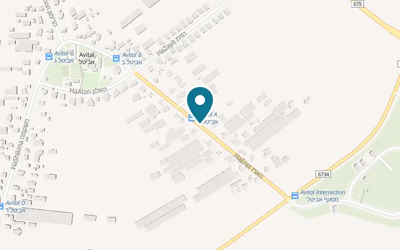 Map showing Regaim Ksumim BaGilboa at 50 HaErez Street, Avital, Avital