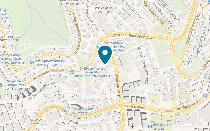 Map showing Relax Spa at 21 Shamgar Street, Pninat Hemed apartment hotel, Romema, Jerusalem