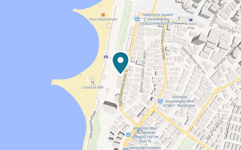 Map showing Residence Hotel at 18 Gad Machnes Street, Netanya