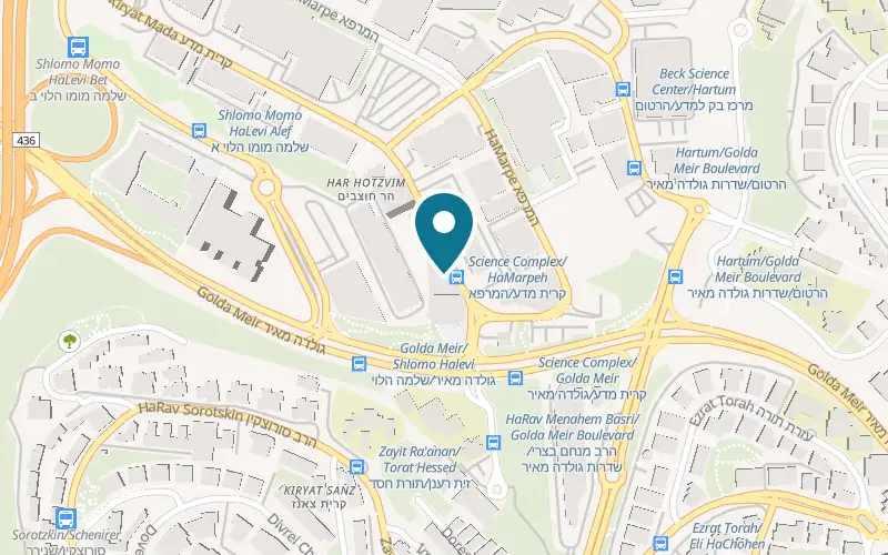 Map showing Ricotta at 3 Kiryat HaMada Street, at the entrance to Har Hotzvim, Jerusalem