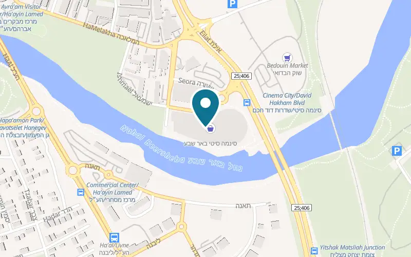 Map showing River Beer Sheva at 1 HaHita Street, Cinema City, Beer Sheva