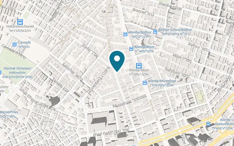 Map showing Robinson Books at 31 Nahalat Binyamin Street, Tel Aviv-Yafo
