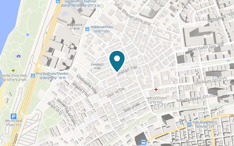 Map showing Rocks and Gold at 31 Shabazi Street, Tel Aviv-Yafo
