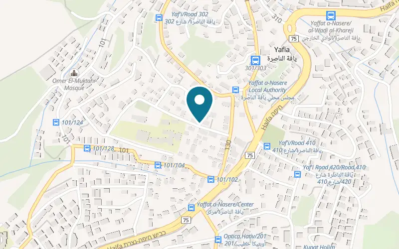 Map showing Roma Taste at Plus code M7MF+XVW, Yafa an-Naseriyye, Yafa an-Naseriyye