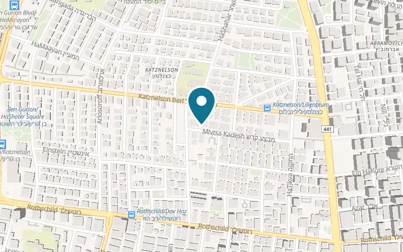 Map showing Rona Zohar Pilates at 20 Mivtsa Kadesh Street, Rishon LeZion