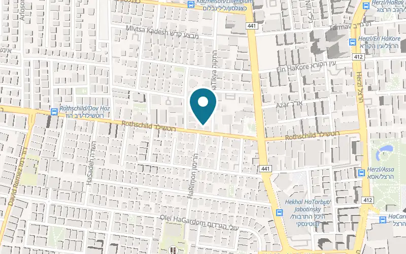 Map showing Rotch at 64 Rothschild Street, Rishon LeZion