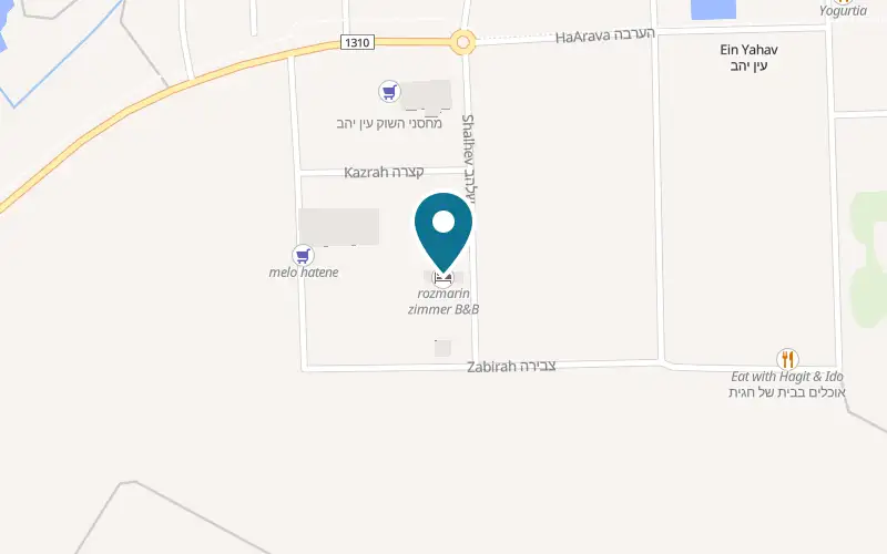 Map showing Rozmarin at 167, Moshav Ein Yahav, Ein Yahav