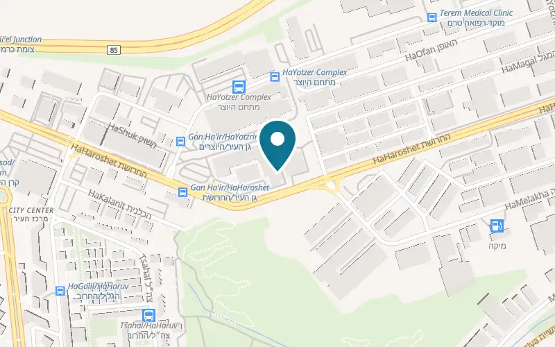 Map showing Ruben at 15 HaHaroshet Street, the Gan HaIr compound, Karmiel