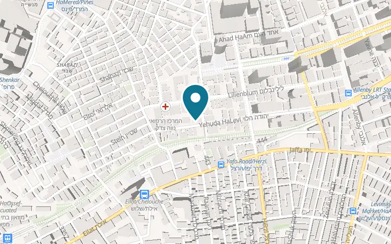 Map showing Ruby Hotel Tel Aviv at 11 Yehuda HaLevi Street, Tel Aviv-Yafo