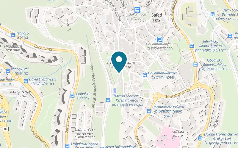 Map showing Ruth Safed at 1A Tet-Zayin Street, the Artists' Colony, Safed