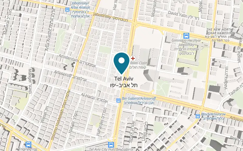 Map showing Sabich Complete Yom Tov at 99 Ibn Gabirol Street, Tel Aviv-Yafo