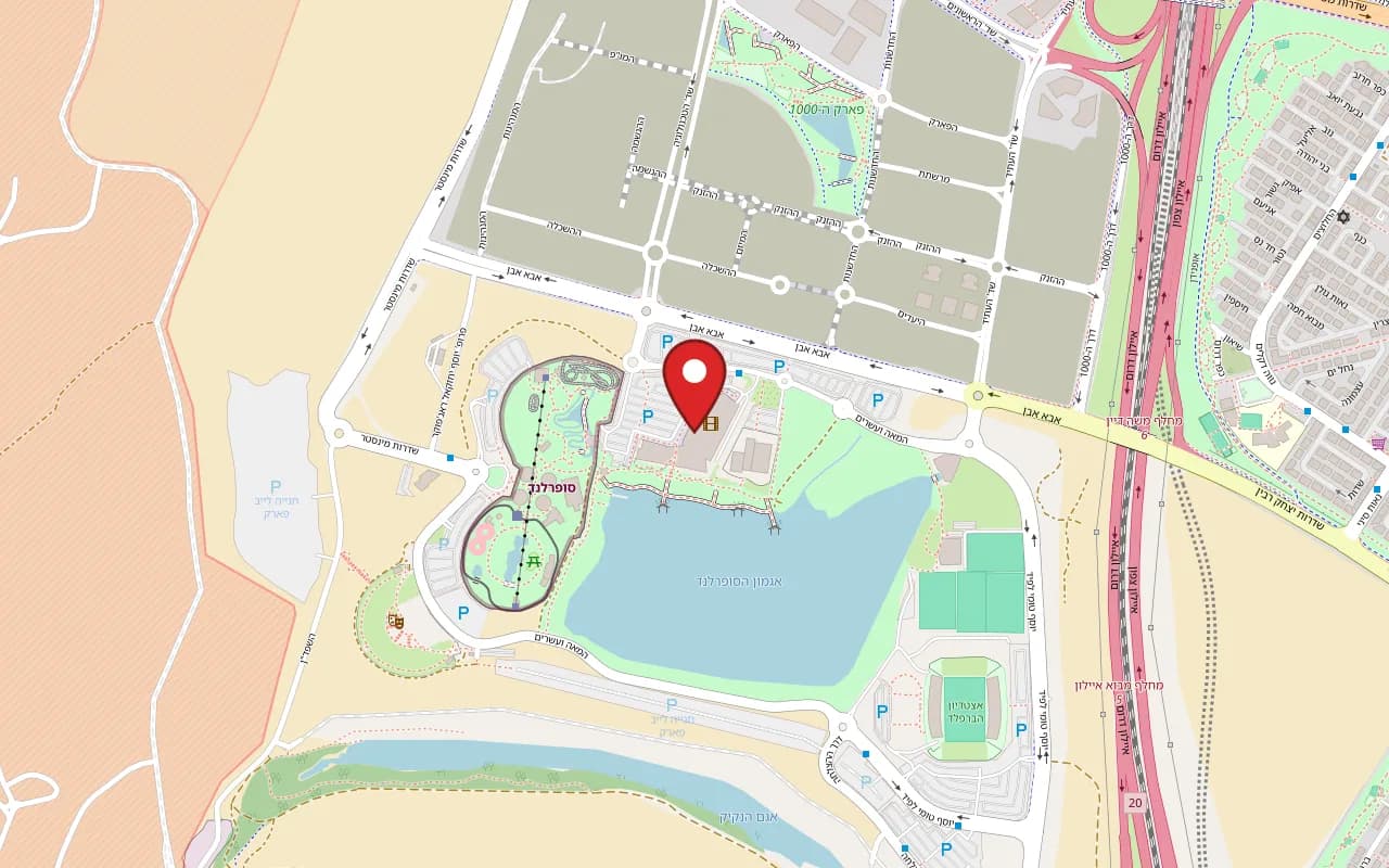Map showing Salon Yevani at Yes Planet complex, 4 HaMea VeEsrim Street, Rishon LeZion