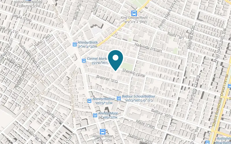 Map showing Sam & Blondi at 20 Sheinkin Street, Tel Aviv-Yafo