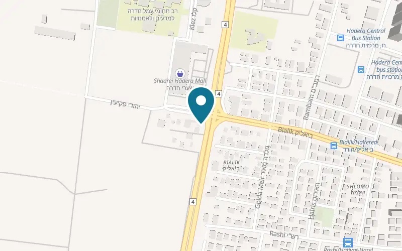 Map showing Sami Bakikar at 1 Arba HaAgudot Street, on Police Square, Hadera