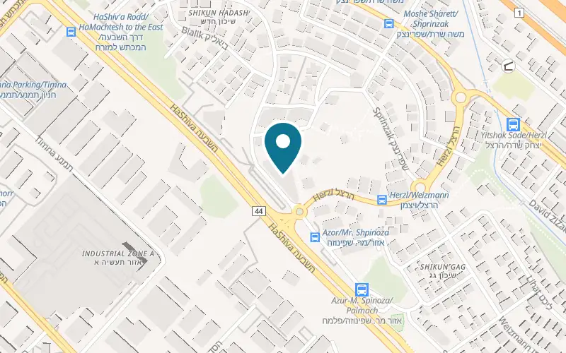 Map showing Savta Lina at 43 HaAliya HaShniya Street, Azor