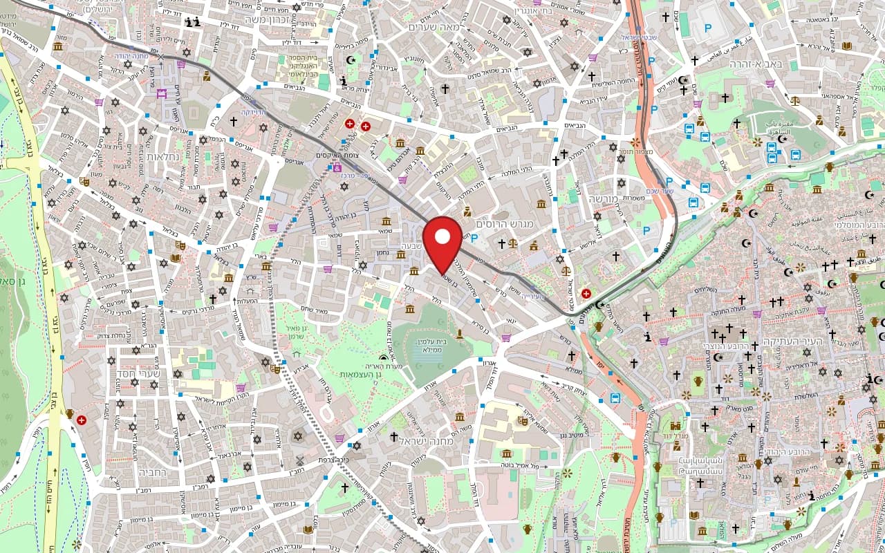 Map showing Sea Dolphin at 9 Shimon Ben Shatah Street, Jerusalem