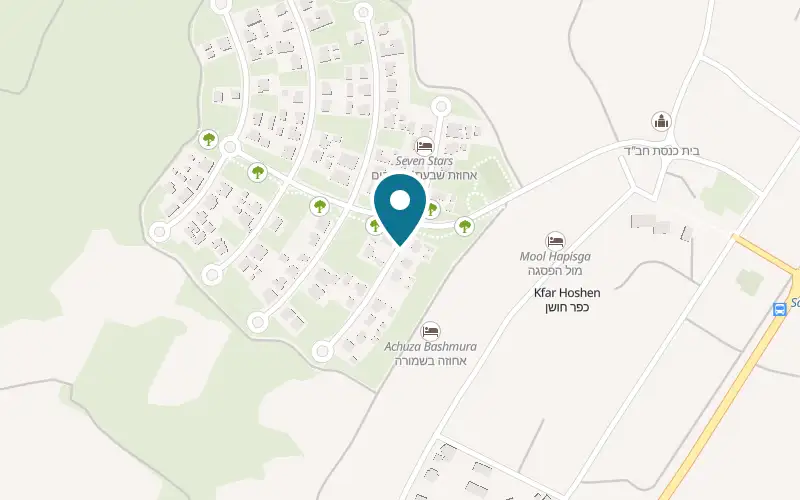 Map showing Seven Stars at HaGefen Street, Safsufa (Kfar Hoshen), Kfar Hoshen