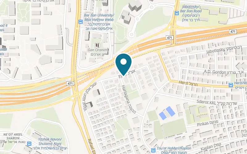 Map showing Shaked Print at 1 Hagana Street, Kiryat Ono