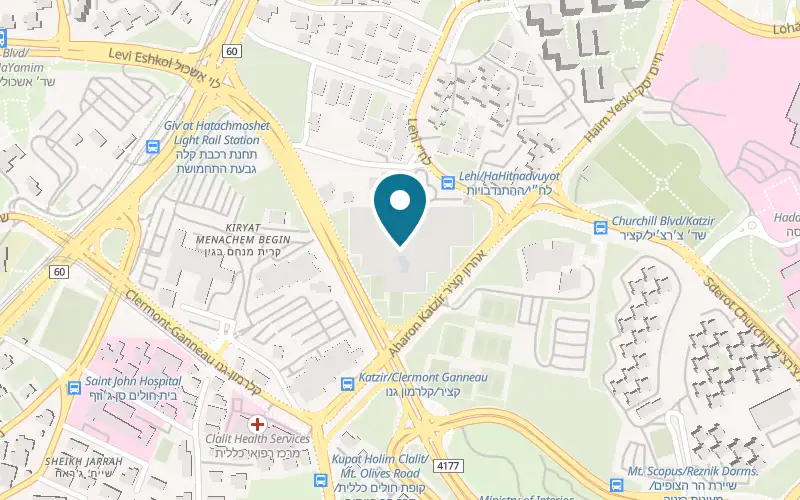 Map showing Share Spa Dan Jerusalem at Dan Jerusalem hotel, 32 Lehi Street, Jerusalem