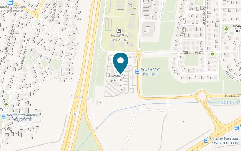 Map showing Shawarma Asli Drorim at Drorim Mall, 1 Gilboa Street, Bnei Dror