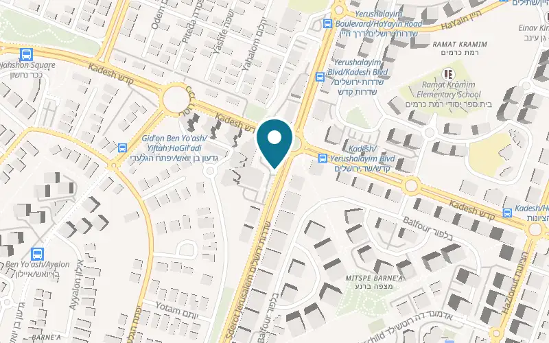 Map showing Shawarma Tubul at 119 Yerushalayim Boulevard, Ashkelon