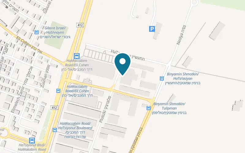 Map showing Shay Car Services Garage at 3 Plotizki Street, Rishon LeZion