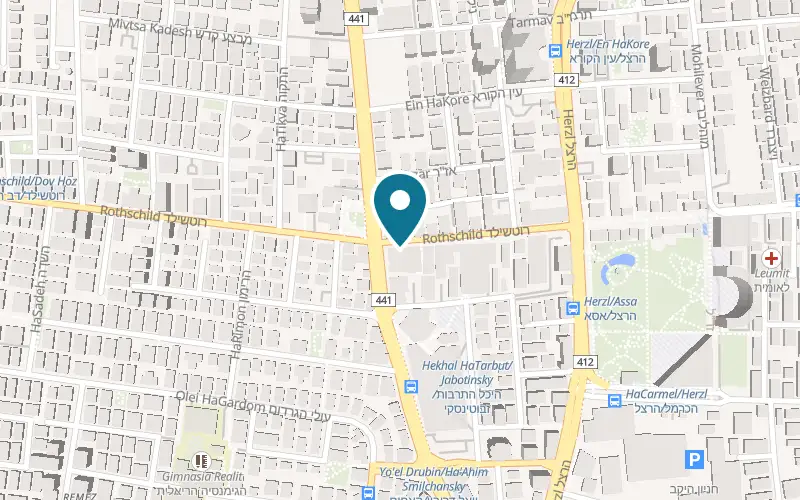 Map showing Shay Jewelry at 53 Rothschild Boulevard, Rishon LeZion