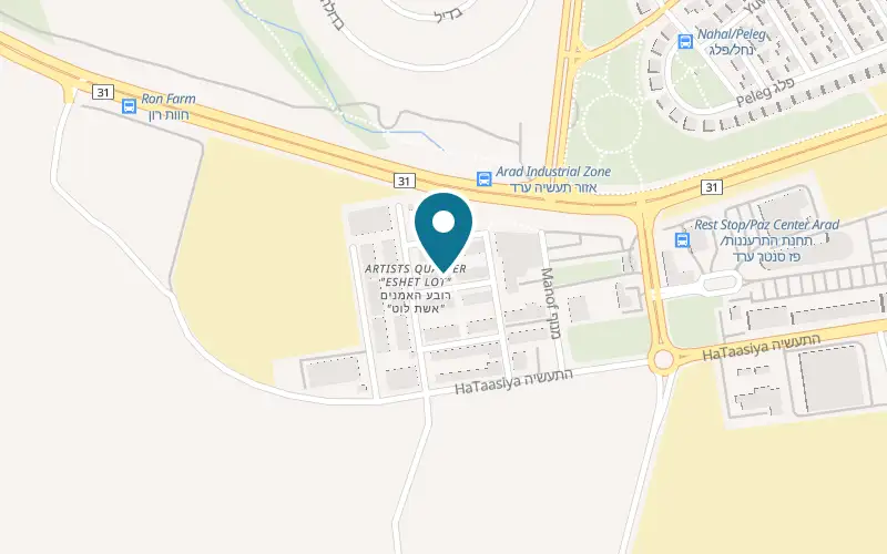 Map showing Sheeta Brewery at 10 Sadan Street, unit 11, the Artists' Quarter, Arad