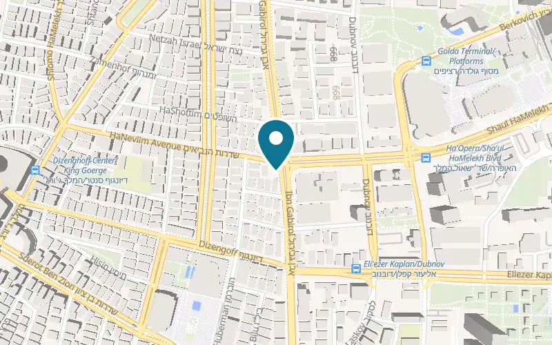 Map showing Shi-Shi Ibn Gabirol at 33 Ibn Gabirol Street, corner of HaNevi'im, Tel Aviv-Yafo