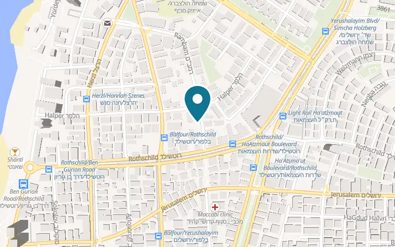 Map showing Shipudei Zipora at 5 HaRav Bar Shaul Street, Bat Yam